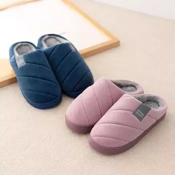 Зимние хлопковые тапочки унисекс - Теплая, нескользящая замша для использования в помещении 42-43 (for size 41-42)