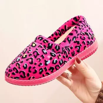 Зимние хлопковые тапочки. Женская хлопковая обувь. Сумка на каблуке. Милые домашние хлопковые тапочки в полоску. Нескользящая теплая плюшевая хлопковая обувь с низким берцем. 41 красный