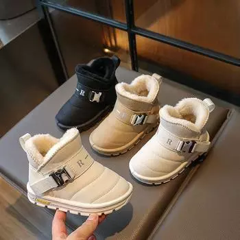 Зимние хлопковые теплые сапоги для мальчиков и девочек 26 чёрный