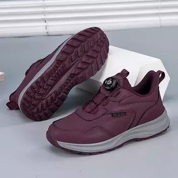 Зимние и весенние новинки, обувь для ходьбы для пожилых людей с пряжкой, кожаная поверхность, нескользящая, легкая, для родителей 36