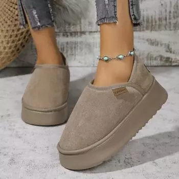 Зимние классические утолщенные пушистые женские зимние сапоги удобные теплые ботильоны женские коричневые ботинки на платформе женские массивные ботинки женские 36-37 бежевый