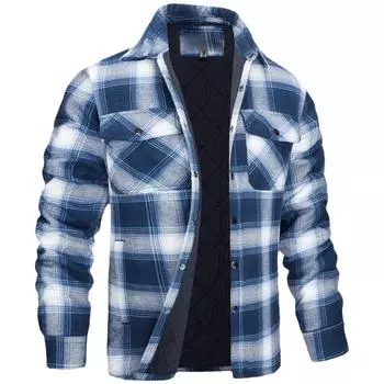 Зимние клетчатые хлопковые куртки мужские с длинным рукавом стеганые на подкладке фланелевые рубашки куртки с несколькими карманами верхняя одежда походные пальто топы 5XL