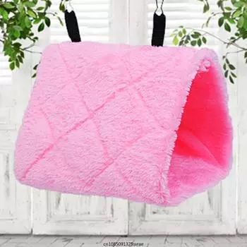 Зимние клетки для домашних животных, птиц и попугаев, теплый плюшевый гамак, подвесная пещера для сна и вылупления птенцов, качели, клетка для игрушек, гамак, аксессуары для птиц S серый