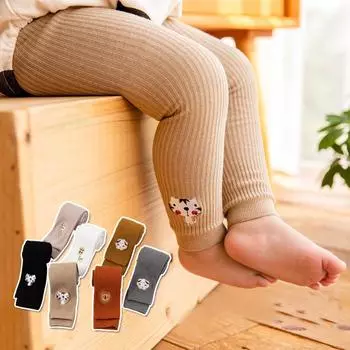 Зимние колготки, детские колготки с 3D вышивкой и героями мультфильмов для девочек, вязаные теплые колготки, одежда для девочек L