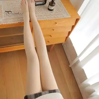 Зимние колготки с толстой плюшевой подкладкой Теплые колготки Термочулки Леггинсы Прозрачные флисовые бархатные колготки Колготки Женские брюки A чёрный