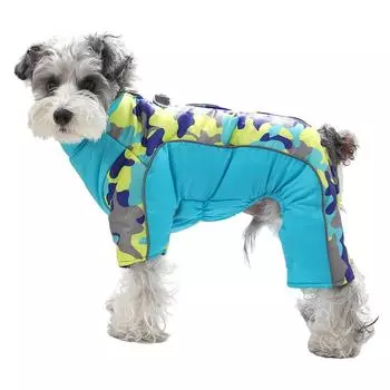 Зимние комбинезоны для собак средних и маленьких пород, кошек, ветрозащитная, водонепроницаемая, теплая одежда для щенков с D-образным кольцом, светоотражающая, эластичная куртка для домашних животных, пальто для шнауцеров S