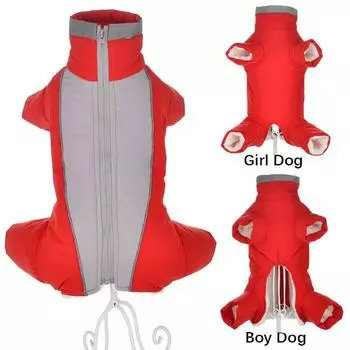 Зимние комбинезоны для собак, теплый непромокаемый комбинезон для домашних животных, брюки для мужчин/женщин, светоотражающая одежда для маленьких собак, пуховик для щенков 8#