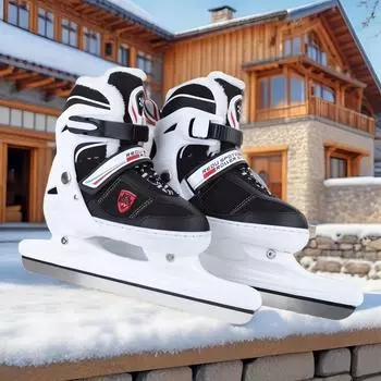 Зимние коньки студенческие бархатные конькобежные туфли S белый