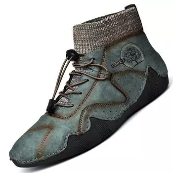 Зимние кожаные мужские ботинки, винтажные супер теплые зимние ботинки, мужская зимняя повседневная обувь, кроссовки, ковбойские ботильоны в стиле вестерн, водонепроницаемые 38