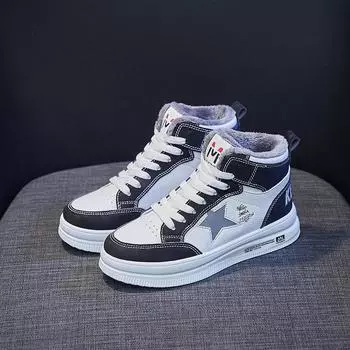 Зимние кроссовки 2021 года Ins Trend Plus Velvet Женская обувь Удобная повседневная обувь для сноуборда на платформе Зимняя обувь 35