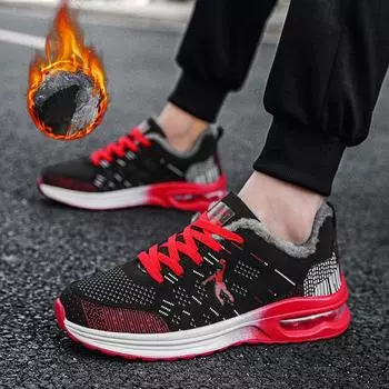 Зимние кроссовки для мужчин, модные кроссовки для мужчин, спортивная обувь, мужская дышащая повседневная обувь для активного отдыха на воздушной подушке, удобная обувь для бега и тенниса 36 чёрный