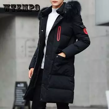 Зимние куртки для мужчин Повседневные длинные хлопковые куртки с капюшоном Утепленные парки Мужская верхняя одежда Зимние пальто Приталенные куртки XXXL