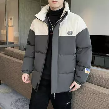 Зимние куртки для мужчин с капюшоном, трендовая свободная зимняя утолщенная повседневная красивая одежда из холодного хлеба, пуховая хлопковая уютная куртка для мужчин S