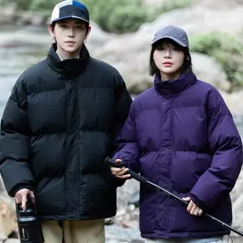 Зимние куртки Легкие теплые наполнители из утиного пуха Утепленные утепленные ветрозащитные водонепроницаемые спортивные хлопковые пальто и бархатные куртки M чёрный