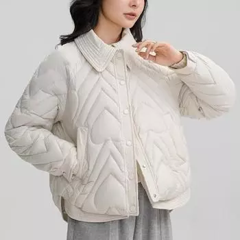 Зимние куртки женские большие размеры модные толстые теплые короткие парки свободные женские пальто с длинными рукавами M чёрный