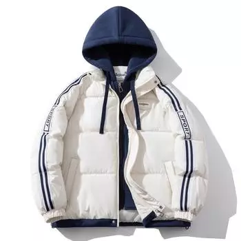 Зимние куртки женские верхняя одежда модные свободные толстые теплые короткие парки M чёрный