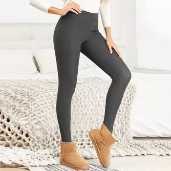 Зимние леггинсы с флисовой подкладкой, женские термоколготки, однотонные, очень толстые, с флисовой подкладкой S кофейный