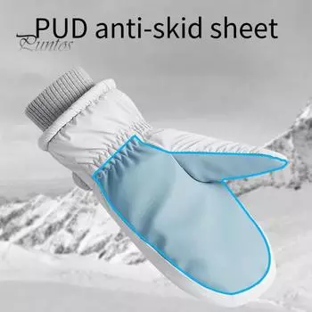 Зимние лыжные перчатки для мужчин и женщин, молодежные нескользящие термоперчатки, ветрозащитные зимние перчатки для согревания рук, для катания на лыжах и велоспорта чёрный