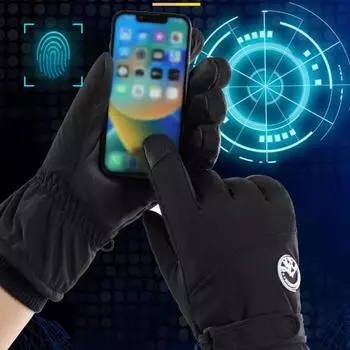 Зимние лыжные перчатки флисовые теплые перчатки для сенсорных экранов для мужчин и женщин ветрозащитные серый