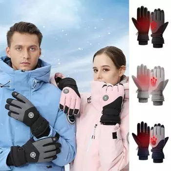 Зимние лыжные перчатки мужские уличные теплые ветрозащитные водонепроницаемые перчатки для верховой езды с сенсорным экраном и мягкой подкладкой one-size чёрный