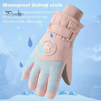 Зимние лыжные перчатки, ветрозащитные термоперчатки, теплые перчатки для спорта на открытом воздухе в холодную погоду с сенсорным экраном для мужчин и женщин розовый