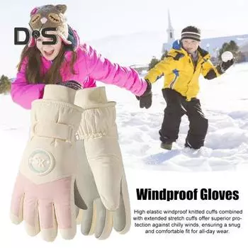Зимние лыжные перчатки, ветрозащитные термоперчатки, теплые перчатки для спорта на открытом воздухе в холодную погоду с сенсорным экраном для мужчин и женщин розовый