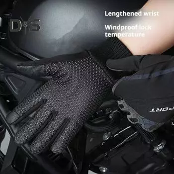 Зимние лыжные перчатки, водонепроницаемые ветрозащитные термоперчатки для мужчин и женщин, сенсорные перчатки для снега в холодную погоду, катание на лыжах, велоспорт, бег, рыбалка, пеший туризм чёрный