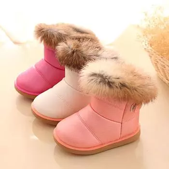 Зимние милые водонепроницаемые теплые ботинки martin для маленьких девочек, кожаная обувь, верхняя одежда 21.0 чёрный