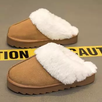 Зимние модные легкие однотонные нескользящие износостойкие бархатные теплые тапочки повседневные полуподдерживающие хлопковые тапочки 36-43 36 чёрный