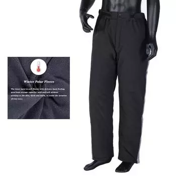 Зимние мотоциклетные штаны, ветрозащитные теплые наколенники для езды на велосипеде, защита от падений, съемные внешние наколенники XXXXL чёрный