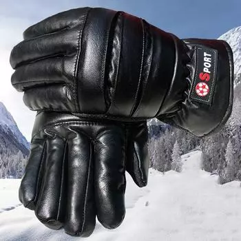 Зимние мягкие и утолщенные холодные теплые перчатки для езды на открытом воздухе с нескользящим сенсорным экраном из хлопка One Size бежевый