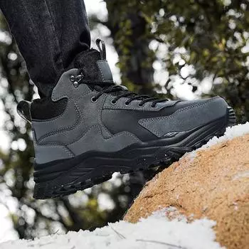 Зимние мужские ботинки 2024 года, походная обувь для мужчин, теплые плюшевые зимние ботинки для спорта на открытом воздухе, кроссовки для мужчин по пересеченной местности 42