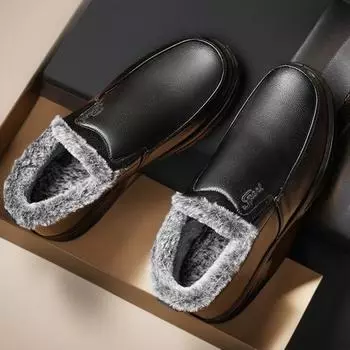 Зимние мужские ботинки Cross-Border. Утолщенные бархатные мужские повседневные туфли из хлопка. Толстая подошва. Теплая обувь для отцов среднего и пожилого возраста. 39