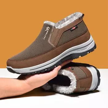 Зимние мужские ботинки для снега, теплые нескользящие ботинки для мужчин, повседневная обувь для сохранения тепла, плюшевая обувь больших размеров для пар, обувь для мужчин 39 серый