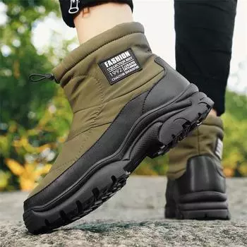 Зимние мужские ботинки для снега, водонепроницаемые, нескользящие, удобные, теплые, с плюшевой подкладкой, уличные горнолыжные ботинки для мужчин 39