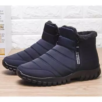 Зимние мужские ботинки для снега, водонепроницаемые нескользящие ботинки для мужчин, повседневная теплая плюшевая обувь больших размеров для пар, обувь Chaussure Homme 39