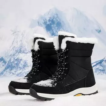 Зимние мужские ботинки хорошего качества, зимние кроссовки, женская повседневная уличная обувь для мужчин 36 чёрный
