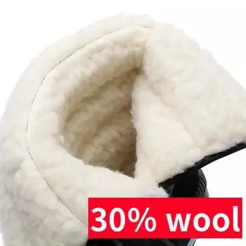 Зимние мужские ботинки, модные хлопковые ботинки до середины голени, водонепроницаемые зимние ботинки, толстые плюшевые теплые ботинки для мужчин, нескользящая платформа, Botas2025 39 чёрный