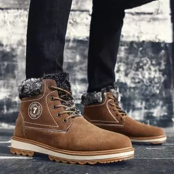 Зимние мужские ботинки мужские повседневные модные зимние мужские ботильоны мужские кожаные ботинки для мужчин обувь с мехом сохраняют тепло ghn8 39 синий