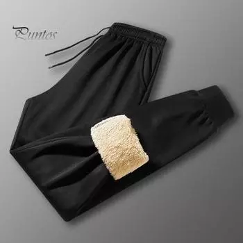 Зимние мужские брюки из плотного флиса с эластичной резинкой на талии, сохраняющие тепло карманы, однотонные теплые спортивные рабочие брюки для путешествий M серый