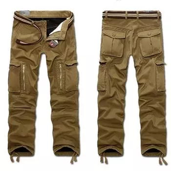 Зимние мужские брюки повседневные брюки бархатные теплые платья свободные модные брюки для скалолазания больших размеров 28 хаки