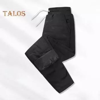 Зимние мужские брюки с толстой подкладкой, эластичный пояс на шнурке, резинка на щиколотке, гладкая поверхность, однотонные теплые спортивные рабочие брюки для путешествий XL серый