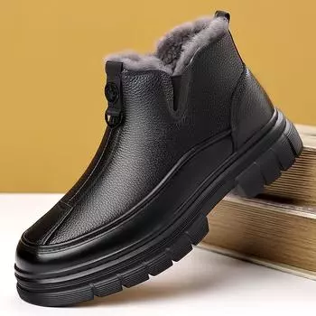 Зимние мужские хлопковые ботинки повседневные высокие теплые зимние ботинки 38 чёрный