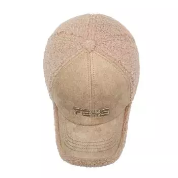 Зимние мужские и женские бейсболки, модная шапка из овечьей шерсти с вышитыми буквами, теплая шапка с изображением лица, маленькая шапка Adjustable серый