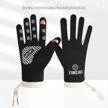 Зимние мужские и женские перчатки для тепла и бархатного сенсорного экрана, для активного отдыха, велоспорта, спортивные перчатки с открытыми пальцами, защита от холода и водонепроницаемые average size