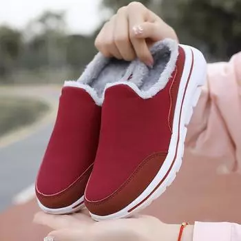 Зимние мужские и женские плюшевые тапочки для дома, теплая домашняя повседневная обувь, легкие женские туфли Zapatillas Hombre для женщин 36 вино красного