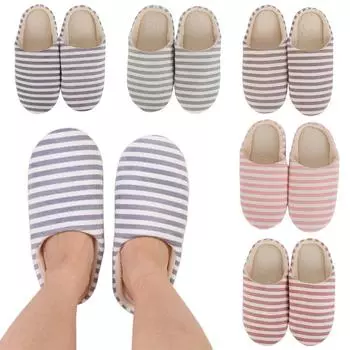 Зимние мужские и женские тапочки в полоску, домашняя обувь с мягкой подошвой, бесшумные хлопковые тапочки, домашняя обувь 42-43