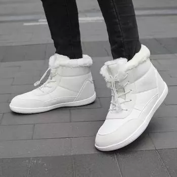 Зимние мужские и женские теплые хлопковые ботинки для защиты от нескользящей погоды 36 бежевый