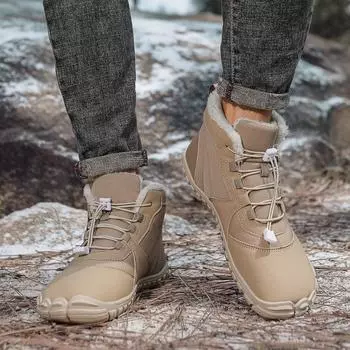 Зимние мужские и женские универсальные хлопковые ботинки для улицы, водонепроницаемые, удобные, теплые, зимние ботинки для улицы, теплая зимняя обувь 36 чёрный