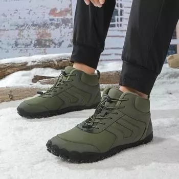 Зимние мужские и женские универсальные зимние ботинки Теплые водонепроницаемые хлопковые ботинки Уличная нескользящая обувь 38 чёрный